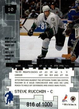 1999-00 Be a Player Millennium Signature Series - Ruby #10 Steve Rucchin Back