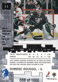 1999-00 Be a Player Millennium Signature Series - Ruby #11 Dominic Roussel Back