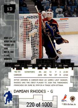 1999-00 Be a Player Millennium Signature Series - Ruby #13 Damian Rhodes Back