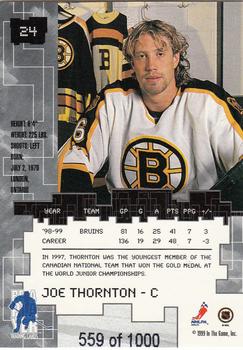1999-00 Be a Player Millennium Signature Series - Ruby #24 Joe Thornton Back
