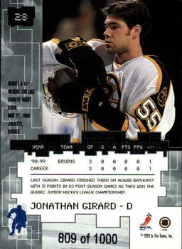 1999-00 Be a Player Millennium Signature Series - Ruby #28 Jonathan Girard Back