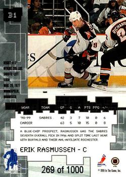 1999-00 Be a Player Millennium Signature Series - Ruby #31 Erik Rasmussen Back