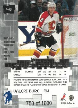 1999-00 Be a Player Millennium Signature Series - Ruby #40 Valeri Bure Back