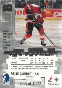 1999-00 Be a Player Millennium Signature Series - Ruby #42 Rene Corbet Back