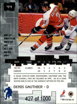 1999-00 Be a Player Millennium Signature Series - Ruby #44 Denis Gauthier Back