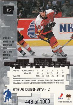 1999-00 Be a Player Millennium Signature Series - Ruby #45 Steve Dubinsky Back