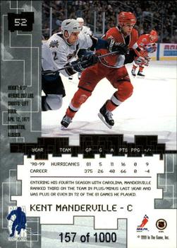 1999-00 Be a Player Millennium Signature Series - Ruby #52 Kent Manderville Back
