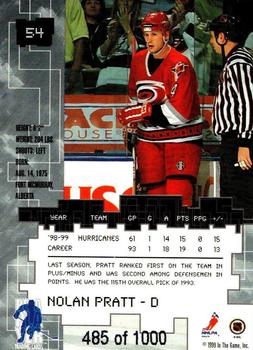 1999-00 Be a Player Millennium Signature Series - Ruby #54 Nolan Pratt Back