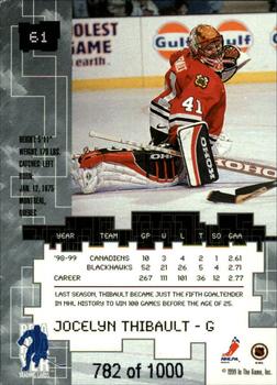 1999-00 Be a Player Millennium Signature Series - Ruby #61 Jocelyn Thibault Back