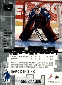 1999-00 Be a Player Millennium Signature Series - Ruby #72 Marc Denis Back