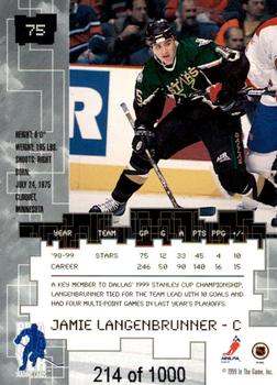 1999-00 Be a Player Millennium Signature Series - Ruby #75 Jamie Langenbrunner Back