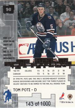 1999-00 Be a Player Millennium Signature Series - Ruby #98 Tom Poti Back
