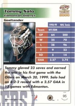 1999-00 Pacific Paramount - Emerald #95 Tommy Salo Back