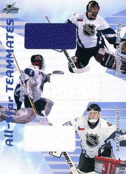 2001-02 Be a Player Memorabilia - All-Star Teammates #AST-28 Dominik Hasek / Arturs Irbe / Nikolai Khabibulin Front