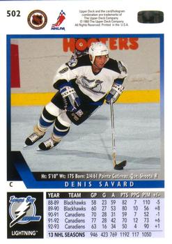 1993-94 Upper Deck #502 Denis Savard Back