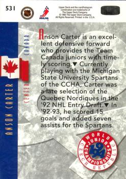 1993-94 Upper Deck #531 Anson Carter Back