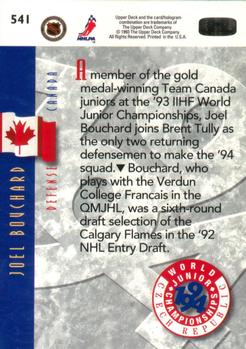 1993-94 Upper Deck #541 Joel Bouchard Back