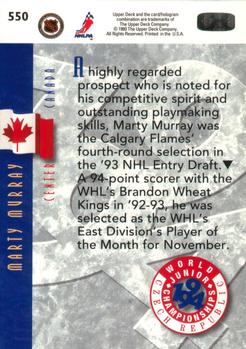 1993-94 Upper Deck #550 Marty Murray Back