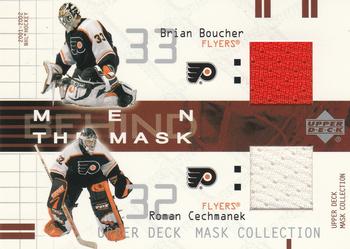 2001-02 Upper Deck Mask Collection - Dual Jerseys #MB-BC Brian Boucher / Roman Cechmanek Front