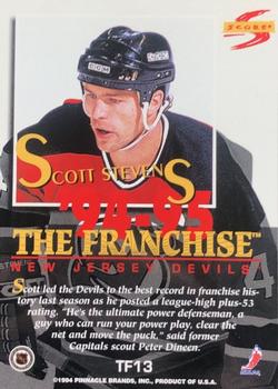 1994-95 Score - The Franchise #TF13 Scott Stevens Back