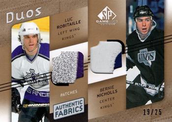 2008-09 SP Game Used - Authentic Fabrics Duos Patches #AF2-RN Luc Robitaille / Bernie Nicholls  Front