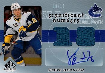 2008-09 SP Game Used - SIGnificant Numbers #SN-SB Steve Bernier Front