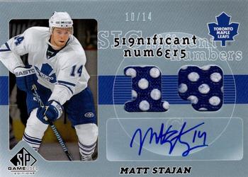 2008-09 SP Game Used - SIGnificant Numbers #SN-ST Matt Stajan Front