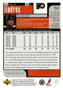 1998-99 UD Choice #152 Eric Lindros Back
