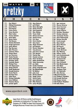 1998-99 UD Choice #308 Wayne Gretzky Back
