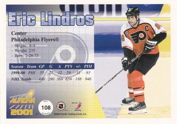 2000-01 Pacific Aurora #108 Eric Lindros Back
