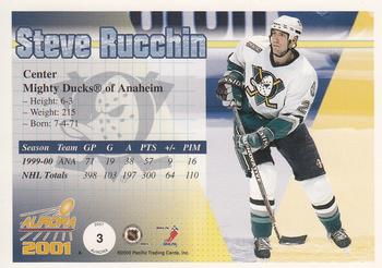 2000-01 Pacific Aurora #3 Steve Rucchin Back