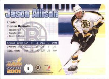 2000-01 Pacific Aurora #9 Jason Allison Back