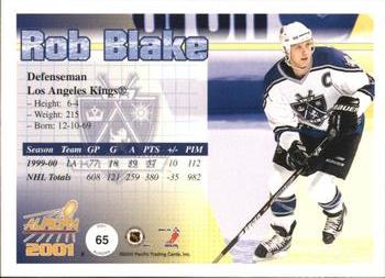 2000-01 Pacific Aurora #65 Rob Blake Back
