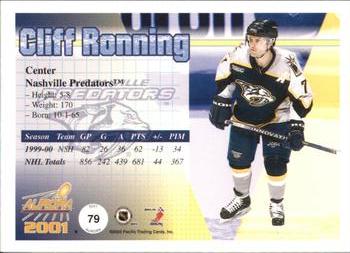 2000-01 Pacific Aurora #79 Cliff Ronning Back