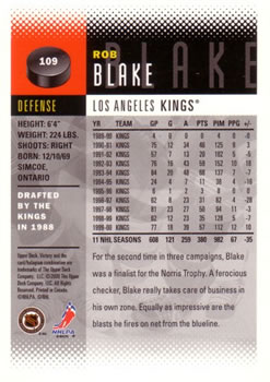 2000-01 Upper Deck Victory #109 Rob Blake Back