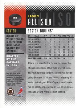 2000-01 Upper Deck Victory #22 Jason Allison Back