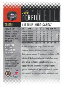 2000-01 Upper Deck Victory #49 Jeff O'Neill Back