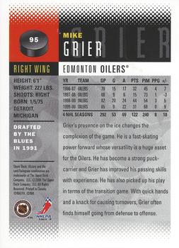 2000-01 Upper Deck Victory #95 Mike Grier Back