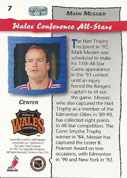 1992-93 Upper Deck All-Star Locker Series #7 Mark Messier Back