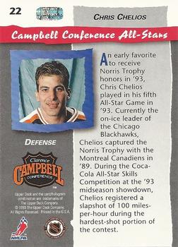 1992-93 Upper Deck All-Star Locker Series #22 Chris Chelios Back