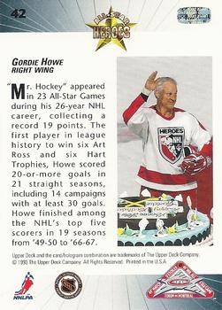1992-93 Upper Deck All-Star Locker Series #42 Gordie Howe Back
