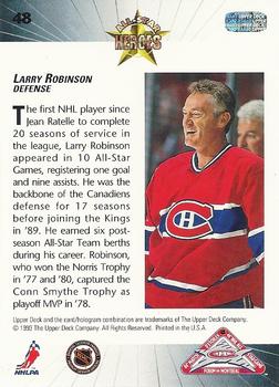 1992-93 Upper Deck All-Star Locker Series #48 Larry Robinson Back