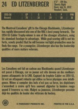 1994 Parkhurst Missing Link 1956-57 #24 Ed Litzenberger Back