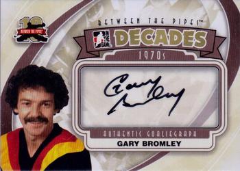 2011-12 In The Game Between The Pipes - Authentic Goaliegraph #A-GB Gary Bromley Front