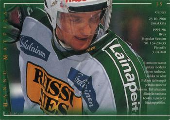 1996-97 Leaf Sisu SM-Liiga (Finnish) #35 Hannu Mattila Back