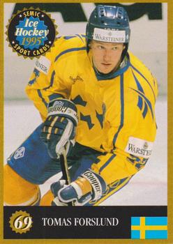 1995 Semic Ice Hockey (Finnish) #69 Tomas Forslund Front