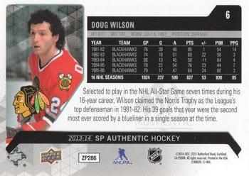 2013-14 SP Authentic #6 Doug Wilson Back