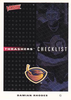 1999-00 Upper Deck Victory #11 Thrashers Checklist Front