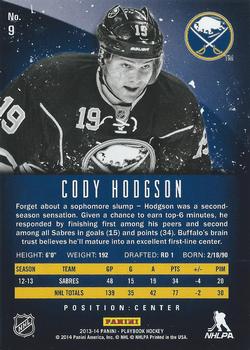 2013-14 Panini Playbook #9 Cody Hodgson Back