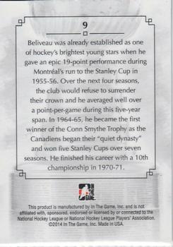 2013-14 In The Game Lord Stanley's Mug #9 Jean Beliveau Back